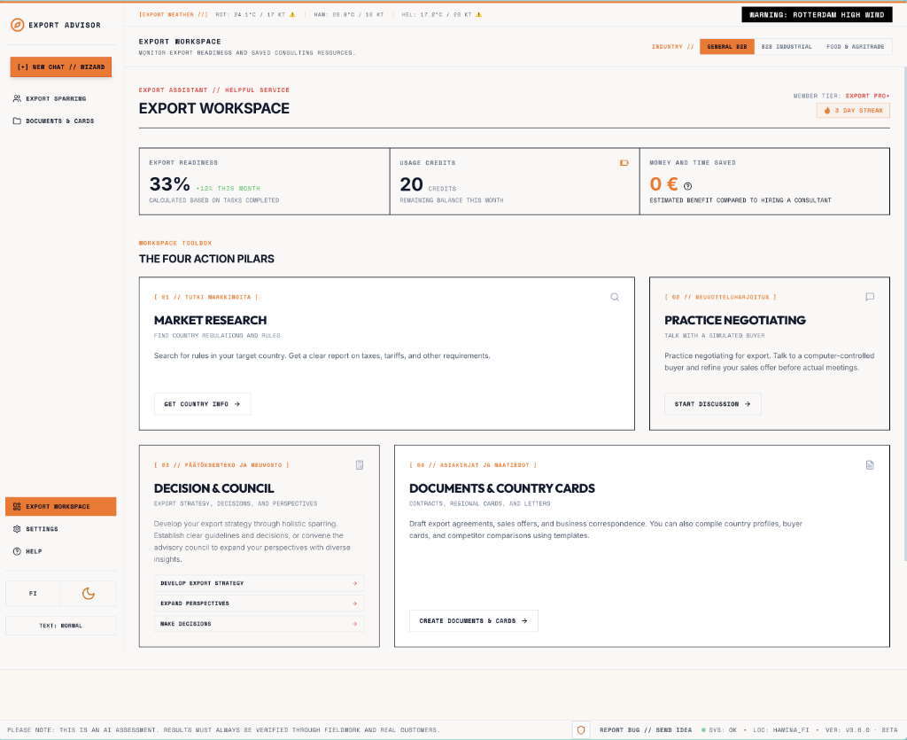 Export Workspace
